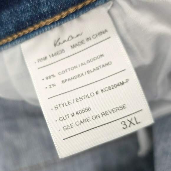 Kancan Mid Rise Ankle Skinny Jeans 3XL Medium Wash Blue Distressed Frayed Hems - Picture 3 of 11